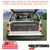 OUTBACK 4WD INTERIOR TWIN DRAWER MODULE FIXED FLOOR TRITON MN DUAL CAB 10/9-2/15